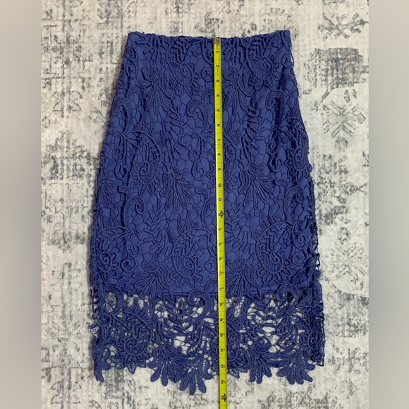 VTG bebe Blue crochet lace skirt 00 - Picture 8 of 11